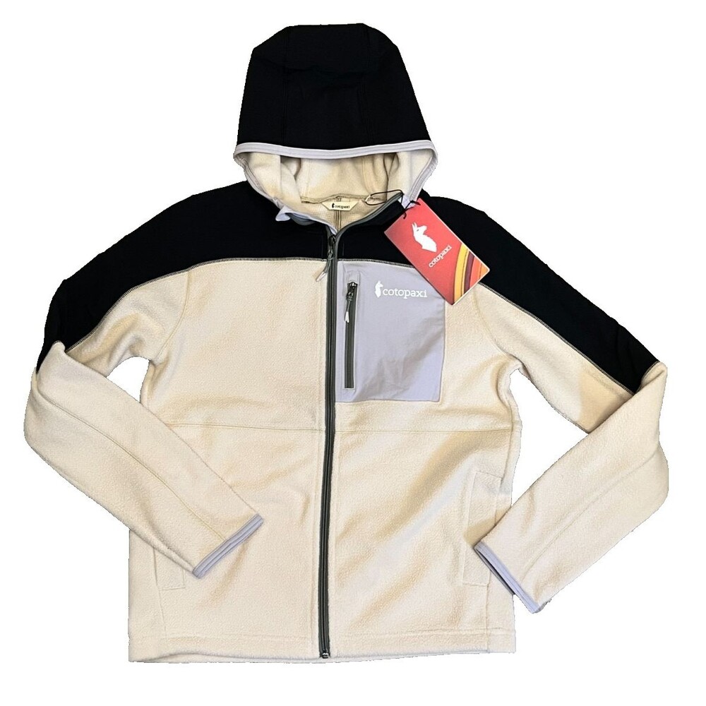 NWT COTOPAXI Women's S Abrazo Hooded Fleece Jacket Full Zip Cream Purple Black - Picture 1 of 11